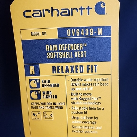 NWT Carhartt LARGE Rain Defender Softshell Zip Up Relaxed Fit Vest Black Vest - Picture 6 of 9